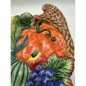 Fitz and Floyd Cornucopia Autumn Harvest Serving Platter 1996